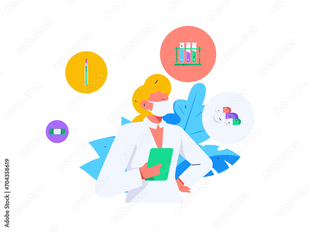Medical characters fighting the epidemic flat vector concept operation hand drawn illustration
Medical characters fighting the epidemic flat vector concept operation hand drawn illustration