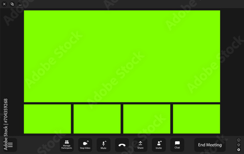 Call video template. Blank for inserting faces instead of chroma key
