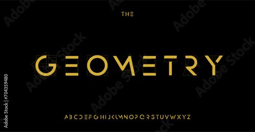 Geometric Futuristic Innovative alphabet, sparse sans serif letters, clean minimalist font for stylish modern logo, sci-fi headline, contemporary typography, modern typographic design. Vector typeset.