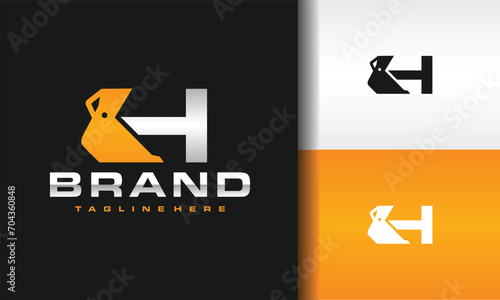 letter H scoop excavator logo