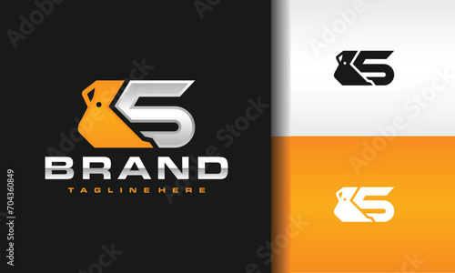 letter S scoop excavator logo