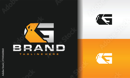 letter G scoop excavator logo
