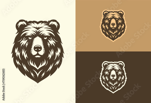 Bear head logo design illustration vector drawing