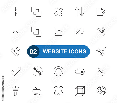 Website icon set. Most popular Website icon. Line shape Website symbol