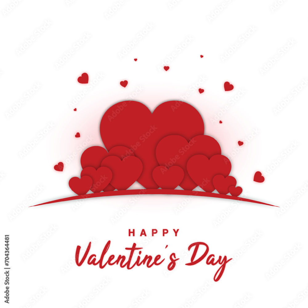 vector happy valentines day card with hearts