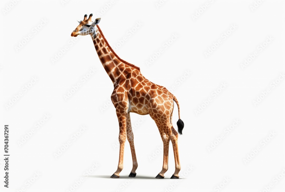Fototapeta premium giraffe isolated on white background. generative ai