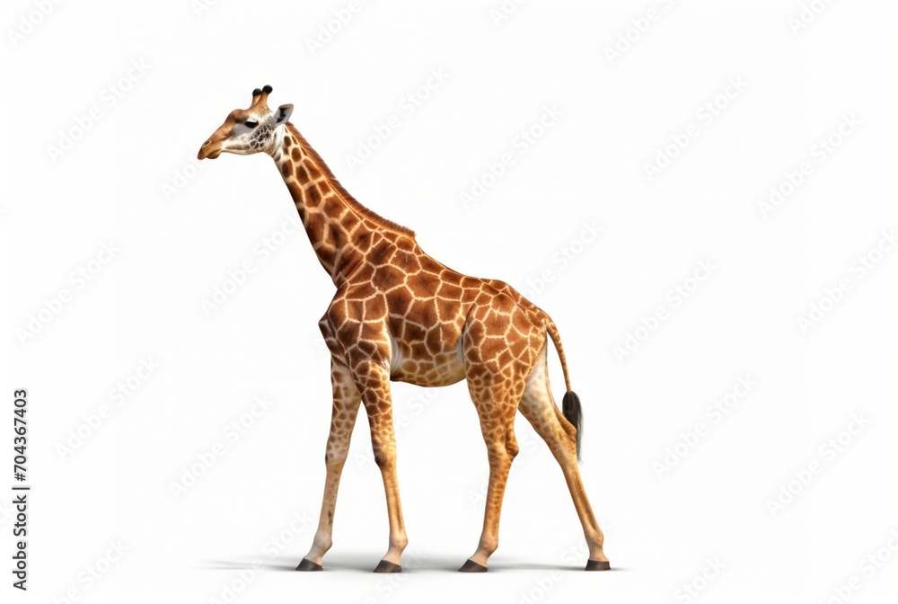 Naklejka premium giraffe isolated on white background. generative ai