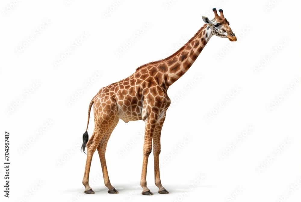 Fototapeta premium giraffe isolated on white background. generative ai