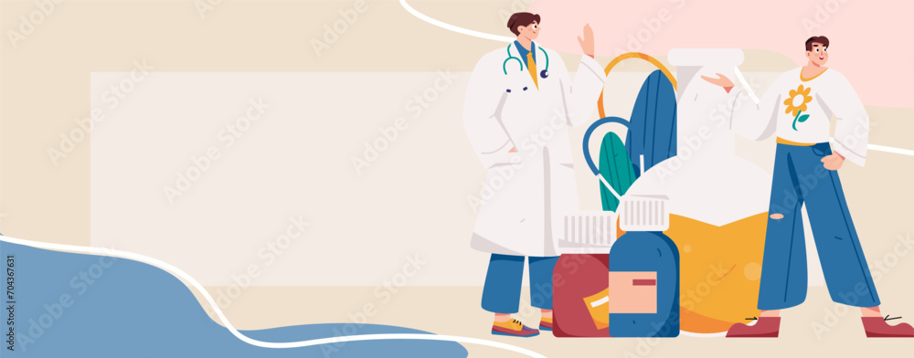 Medical characters fighting the epidemic flat vector concept operation hand drawn illustration
