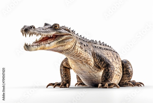 crocodile isolated on white background. generative ai © LivroomStudio