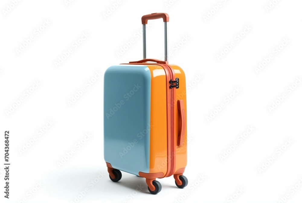 suitcase with wheels isolated on white background. generative ai suitcase with wheels isolated on white background. generative ai