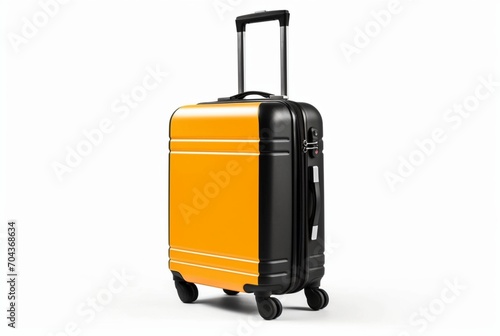 suitcase with wheels isolated on white background. generative ai