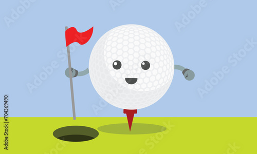Great funny golf ball character ball on the golf field best for your digital graphic and print	