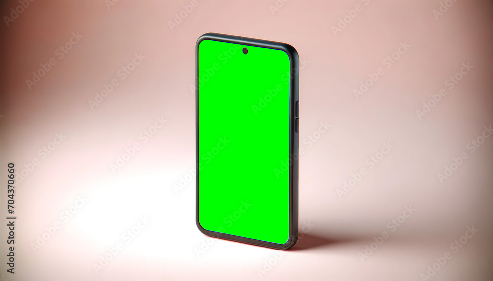Smartphone with green screen on gradient background Smartphone with green screen on gradient background