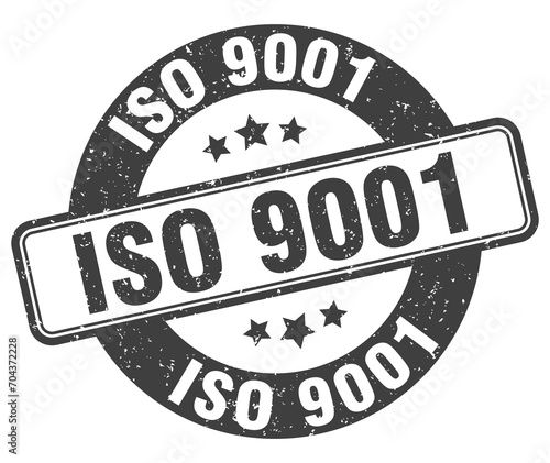 iso 9001 stamp. iso 9001 label. round grunge sign