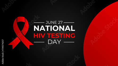 Hiv Testing day, June 27. Vector template for banner, greeting card, poster of HIV testing day. suit for banner, cover, card, flyer, brochure, website, landing page, Ads, poster. Vector illustration.