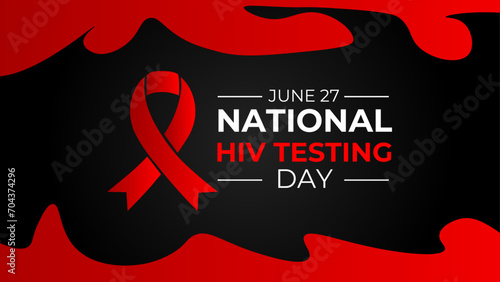 Hiv Testing day, June 27. Vector template for banner, greeting card, poster of HIV testing day. suit for banner, cover, card, flyer, brochure, website, landing page, Ads, poster. Vector illustration.