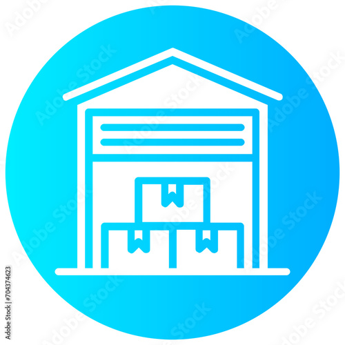 warehouse round vector icon
