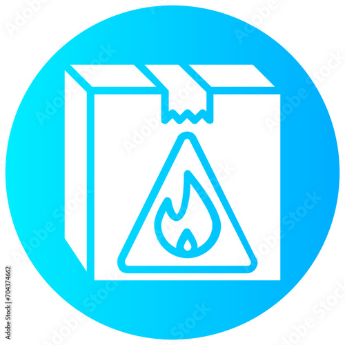 flammable package round vector icon