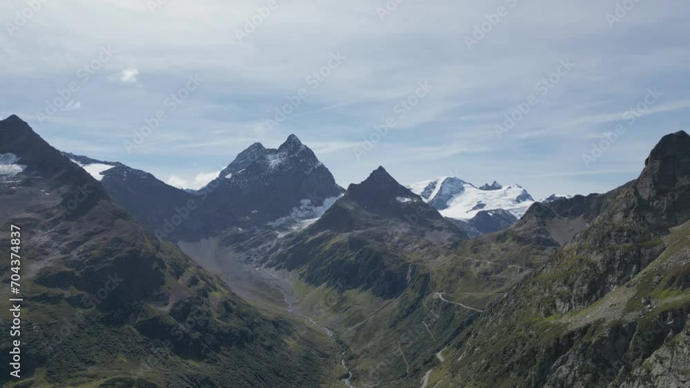 Spiky mountain peaks covered in snow in Switzerland. Spiky mountain peaks covered in snow in Switzerland.