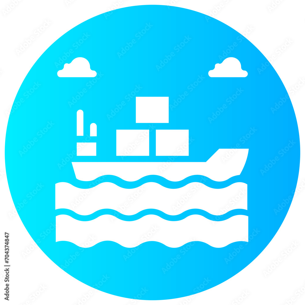 Obraz premium shipping ship round vector icon