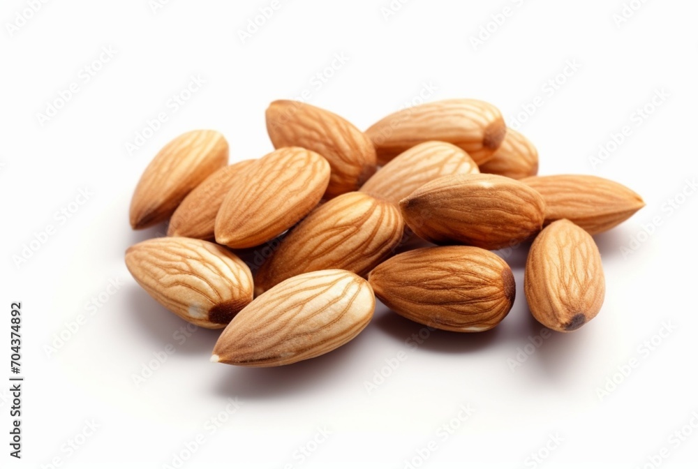 almond nuts isolated on white background. generative ai almond nuts isolated on white background. generative ai