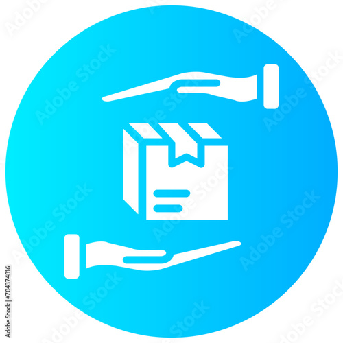 receive package round vector icon