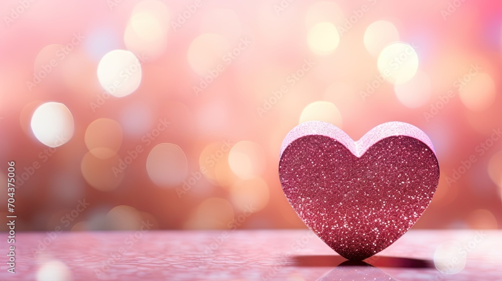 Valentines day bokeh background banner, red and pink hearts with gifts box background Valentines day bokeh background banner, red and pink hearts with gifts box background