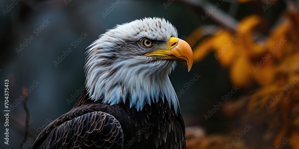 Fototapeta premium The Bald Eagle, Haliaeetus leucocephalus. portrait