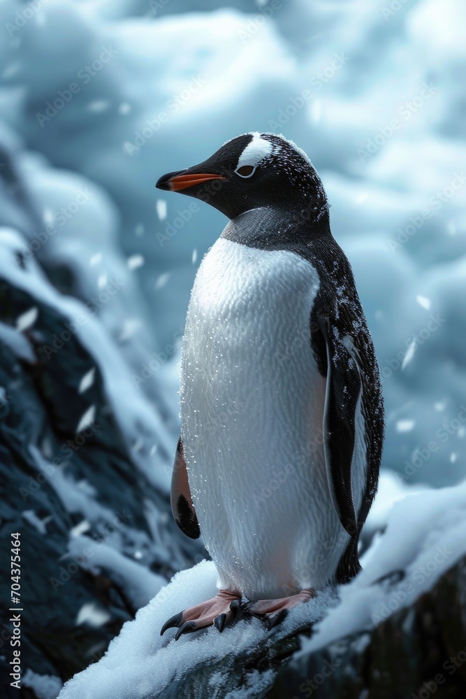 Fototapeta premium Gentoo penguins at Antarctic Peninsula