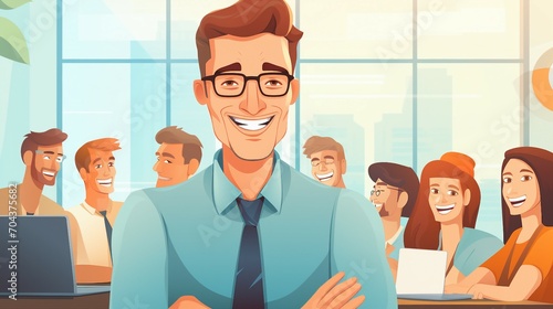 Mature Businessman Leading a Successful Corporate Meeting with Confidence and Teamwork