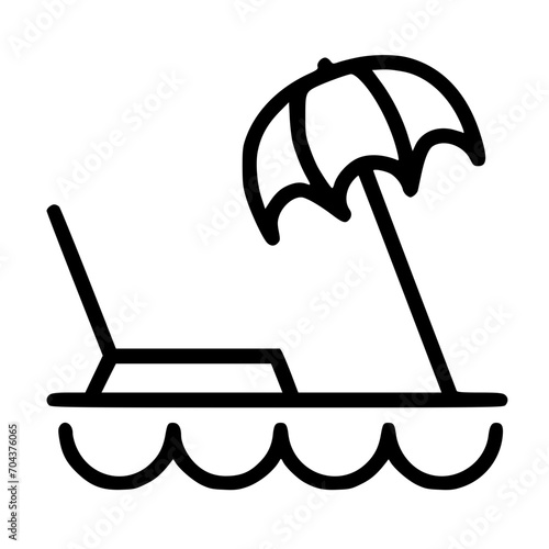 It is an icon that expresses the beach of the sea.