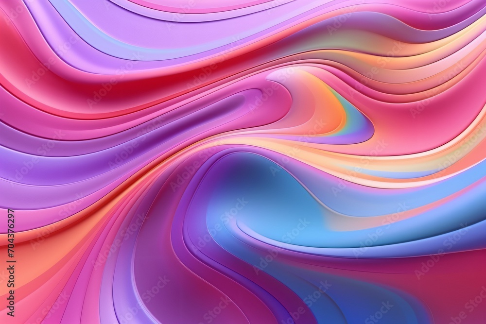 Obraz premium Vibrant abstract swirl design background in the style 3d fluid and dynamic art. Fantasy backdrop for mobile with copy space