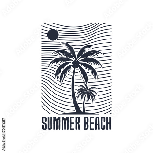 beach minimalist logo vector illustration