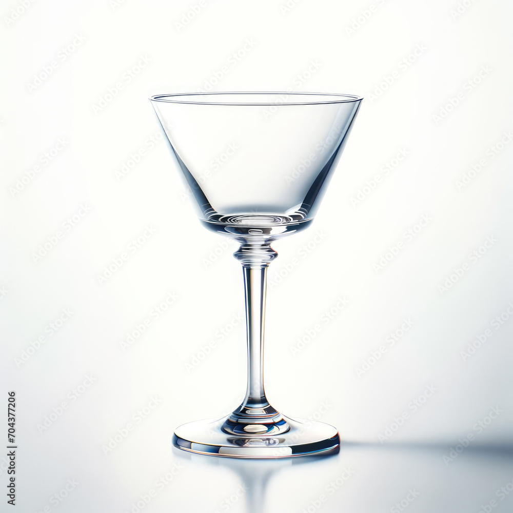 an empty cocktail glass on a stark white background an empty cocktail glass on a stark white background