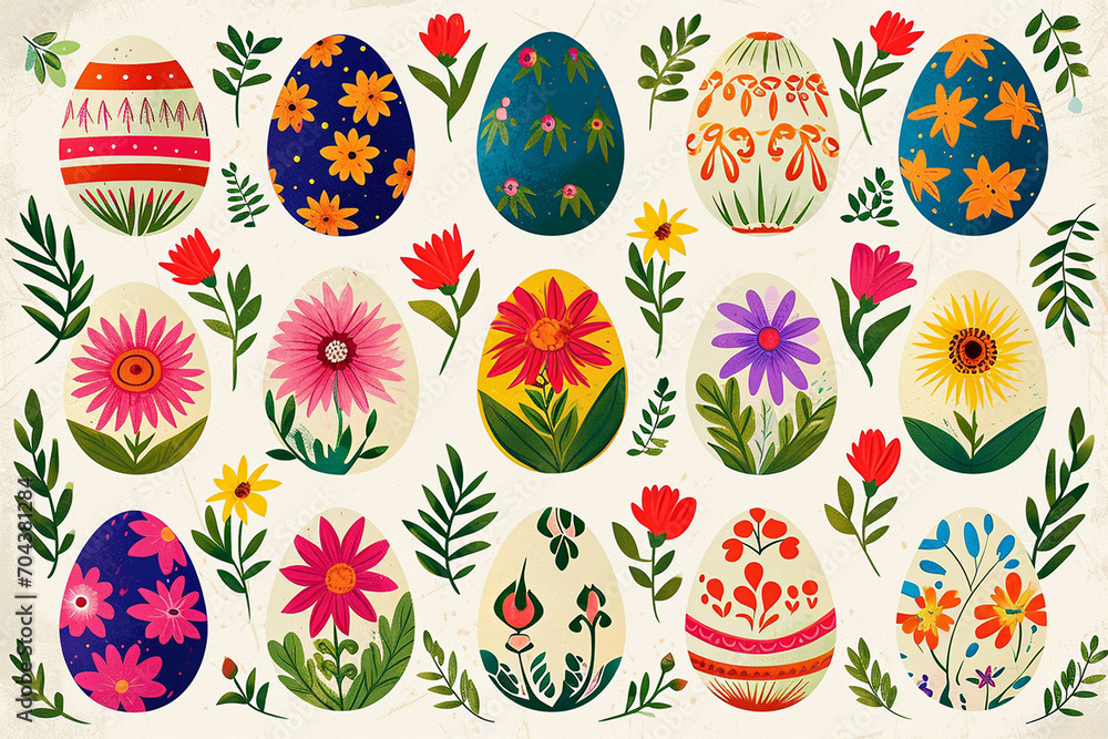 Happy Easter. Patterns. Modern geometric abstract style. A set of vector Easter illustrations. Easter eggs, rabbit. Perfect for a poster, cover, or postcard. Happy Easter. Patterns. Modern geometric abstract style. A set of vector Easter illustrations. Easter eggs, rabbit. Perfect for a poster, cover, or postcard.