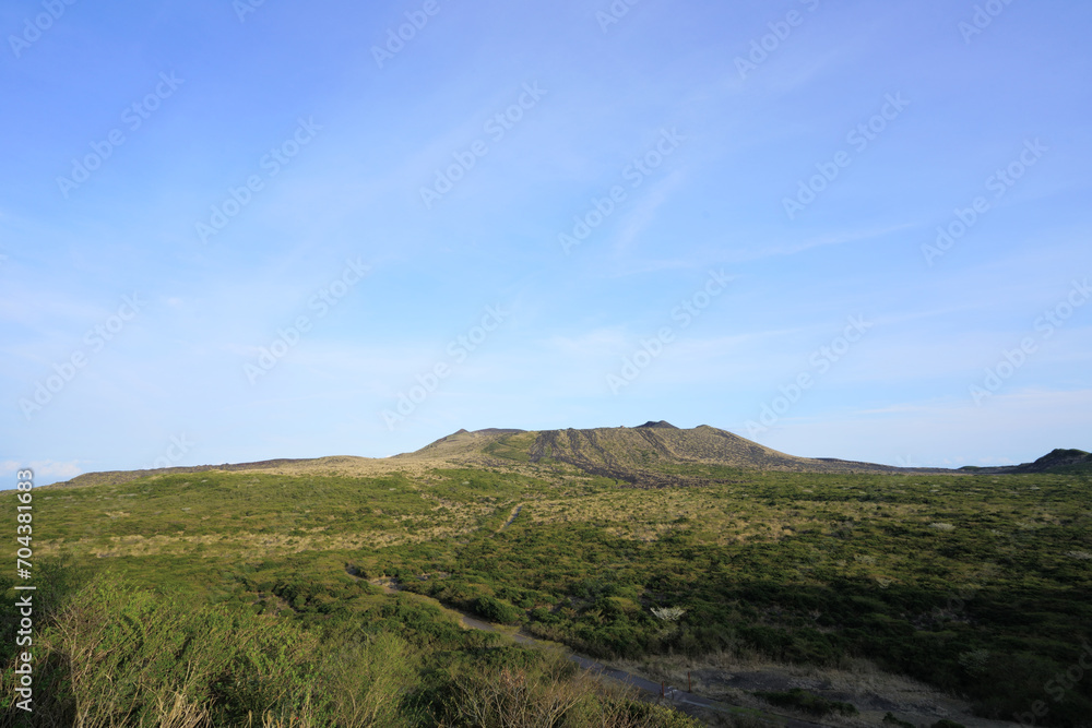 Mt. Mihara landscape with clouds