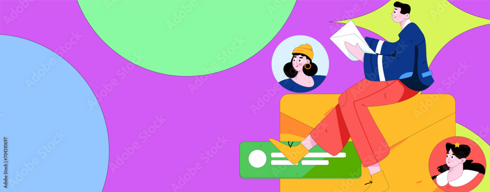 Fototapeta premium Personnel doing job interview flat vector concept operation hand drawn illustration 