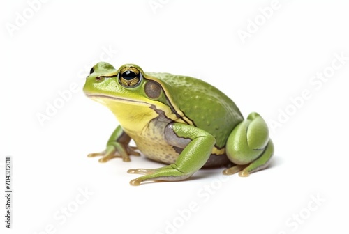 green frog isolated on white background. generative ai