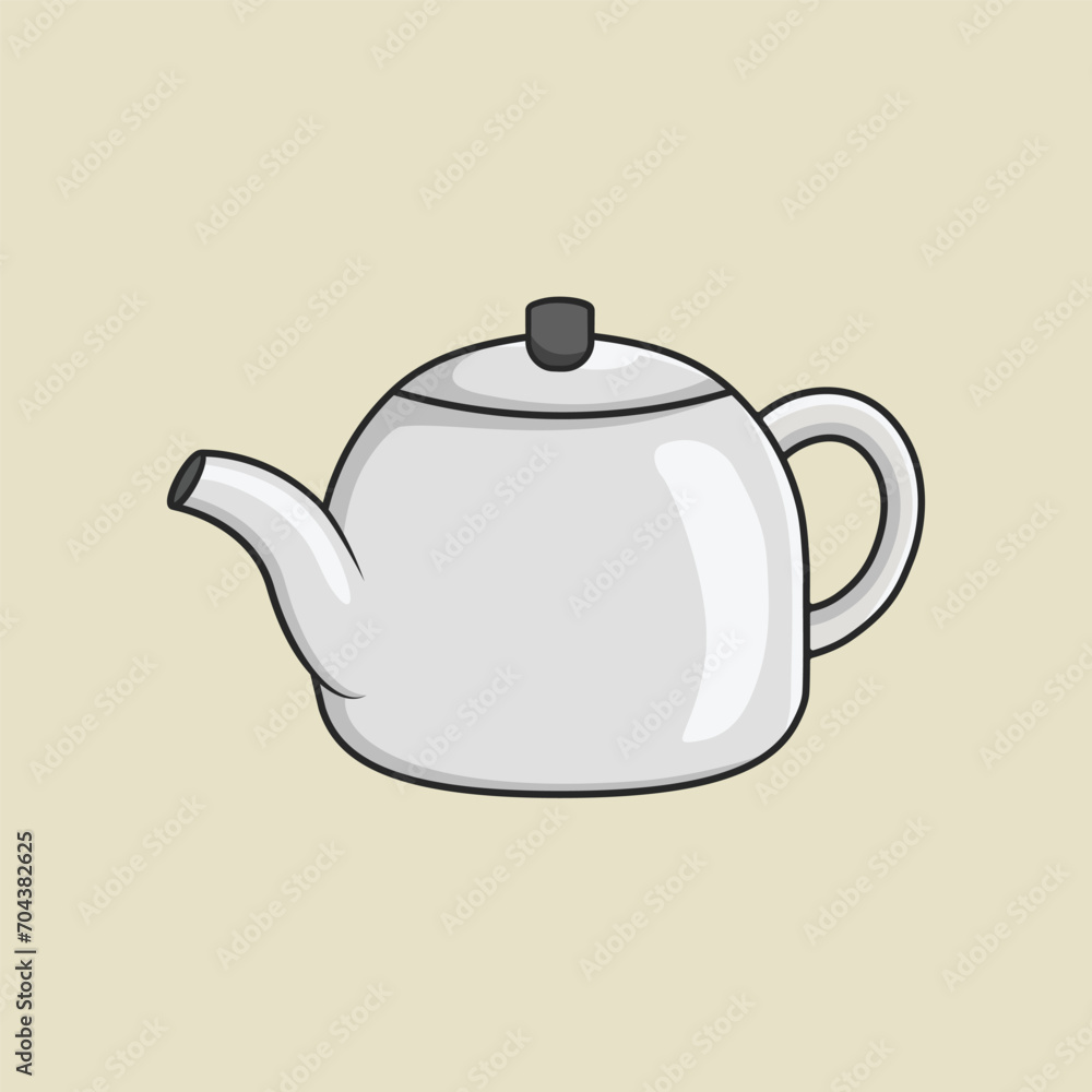 Teapot tea steel vector illustration Teapot tea steel vector illustration