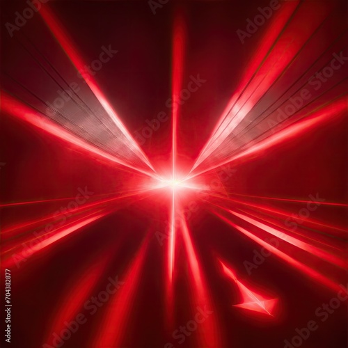Red light rays with geometric shapes background