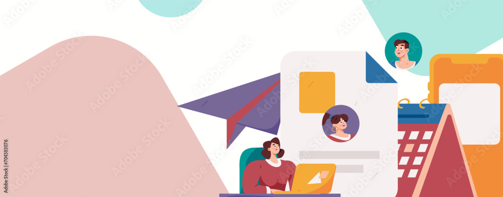Personnel doing job interview flat vector concept operation hand drawn illustration
