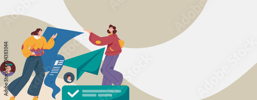 Personnel doing job interview flat vector concept operation hand drawn illustration
