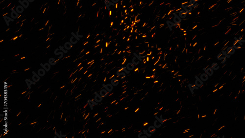 Burning ash background. Sparks backdrop. Flickering abstract Particles