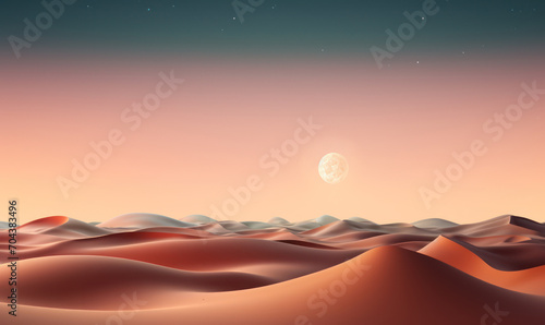 Background for Ramadan with a place for text. A night in the desert