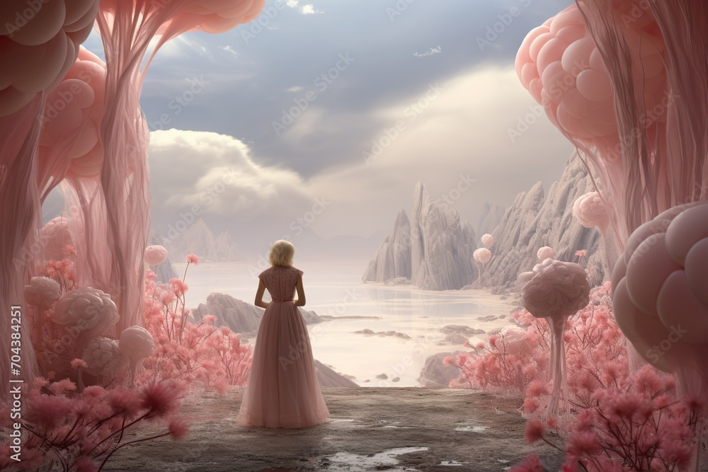 Aesthetic Dreamscapes Ethereal Landscapes Surreal Photography Whimsical FANTASY PINK FAIRY WORLD AI