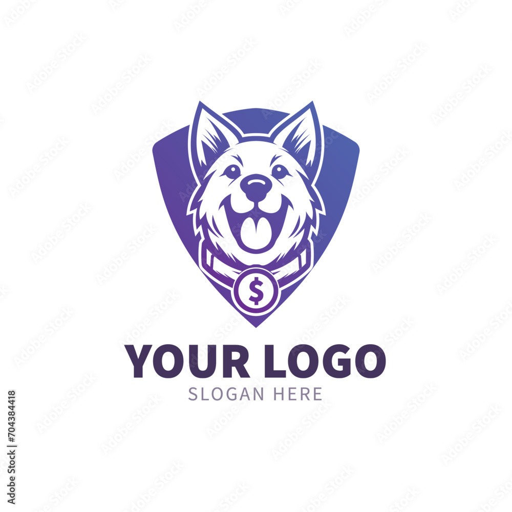 Dog mascot modern logo gradient Dog mascot modern logo gradient