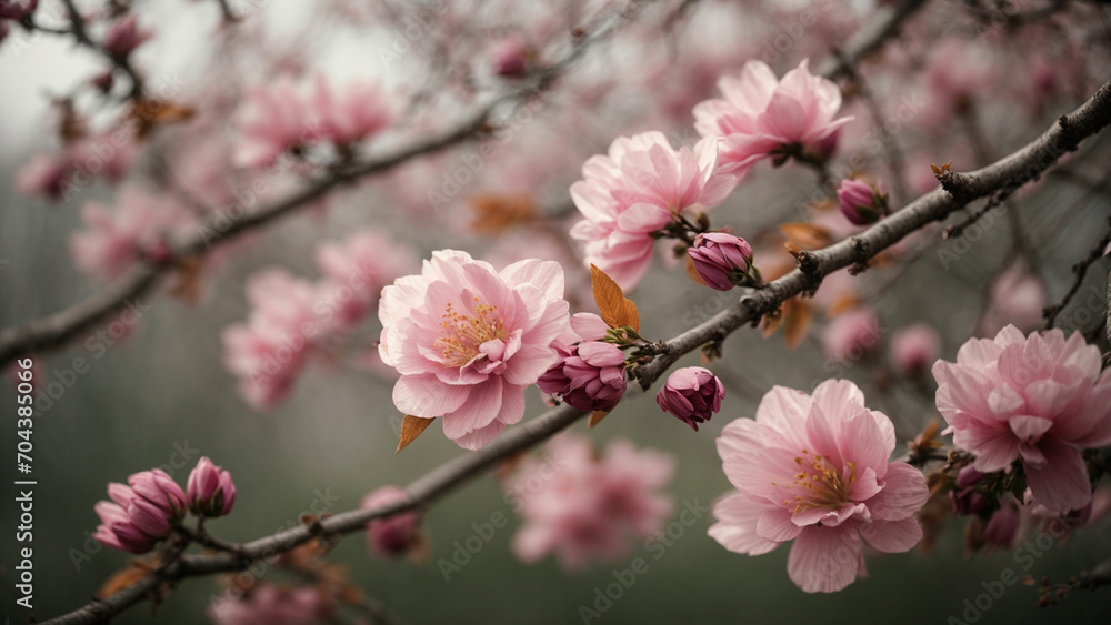 a photo that captures the subtle signs of spring, such as buds on trees, emerging leaves, or a gentle breeze rustling through blossoming branches a photo that captures the subtle signs of spring, such as buds on trees, emerging leaves, or a gentle breeze rustling through blossoming branches