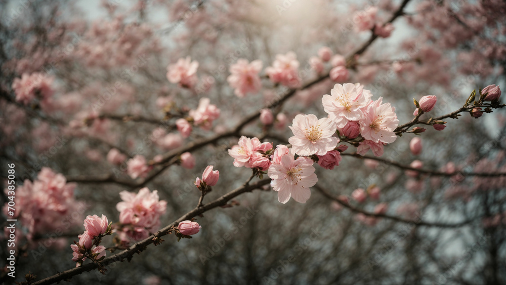 a photo that captures the subtle signs of spring, such as buds on trees, emerging leaves, or a gentle breeze rustling through blossoming branches a photo that captures the subtle signs of spring, such as buds on trees, emerging leaves, or a gentle breeze rustling through blossoming branches