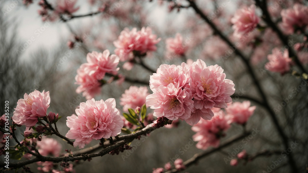 a photo that captures the subtle signs of spring, such as buds on trees, emerging leaves, or a gentle breeze rustling through blossoming branches a photo that captures the subtle signs of spring, such as buds on trees, emerging leaves, or a gentle breeze rustling through blossoming branches